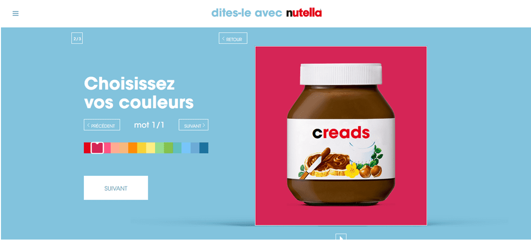 Pot Nutella sur lequel la marque a été remplacée par Creads (le nom de l'agence rédigeant cet article)