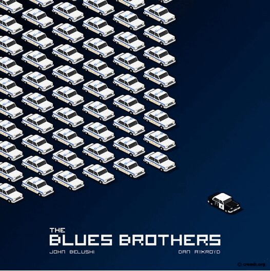 Les Blues Brothers par Stom pour le concours Pixel Movie sur Creads.org