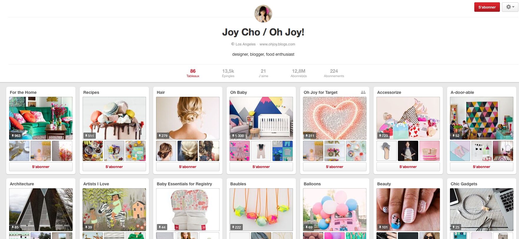 Joy Cho - Un des Comptes Pinterest sélectionné par Creads