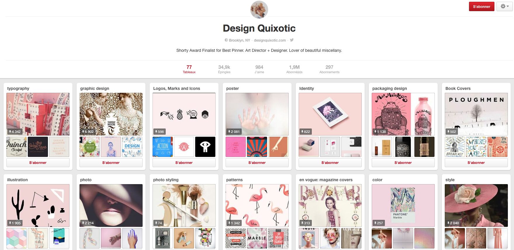 Designquixotic - Un des Comptes Pinterest sélectionné par Creads