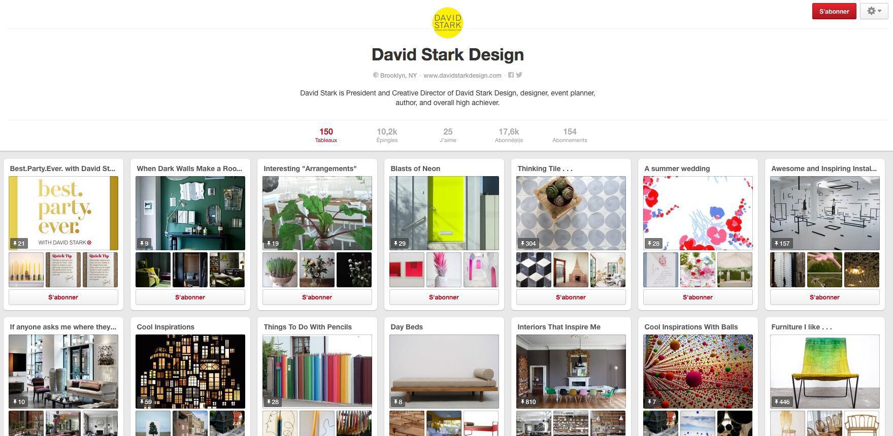 David Starcks Design- Un des Comptes Pinterest sélectionné par Creads