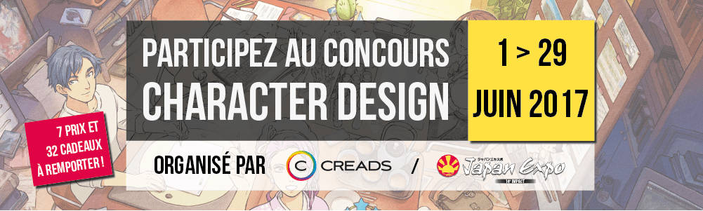 Participez au concours officiel de Chara Design de Japan Expo avec Creads !