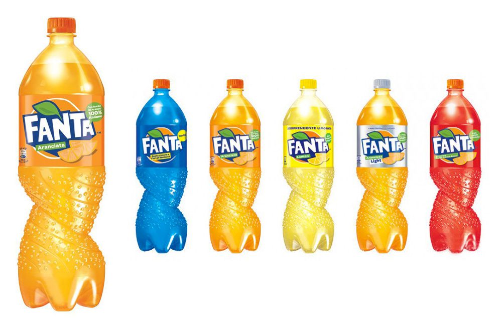 Déclinaisons des nouvelles bouteilles Fanta