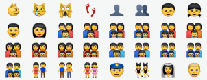 Les nouvelles familles emoji