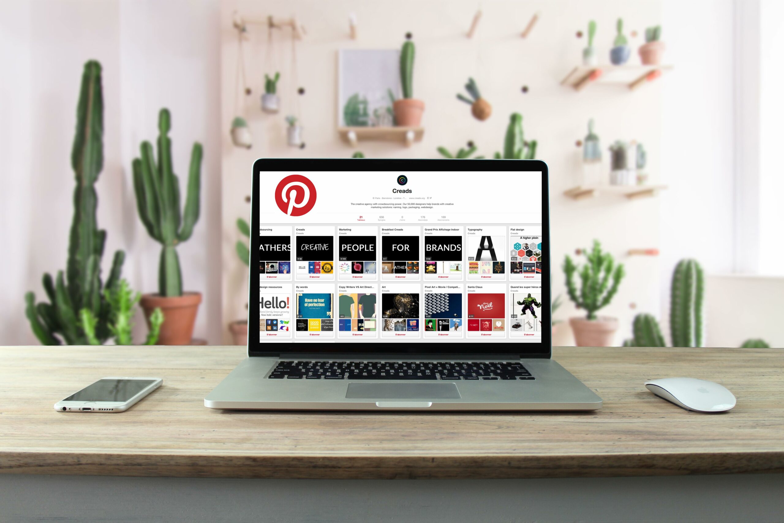 Le compte Pinterest de Creads dédié au graphisme et à la créativité