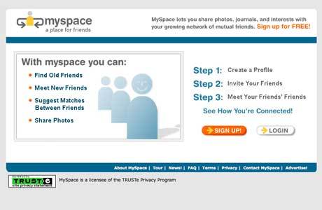 premiere version de myspace