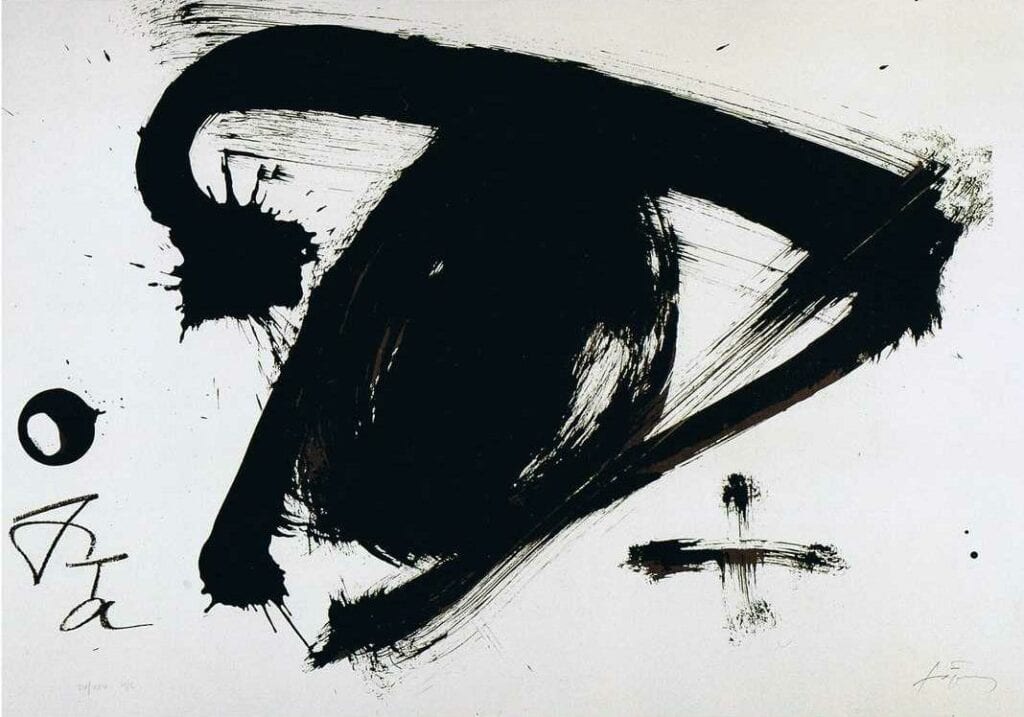 Lithographie Originale Signée Numerotée, 1992, de Antoni Tapies 